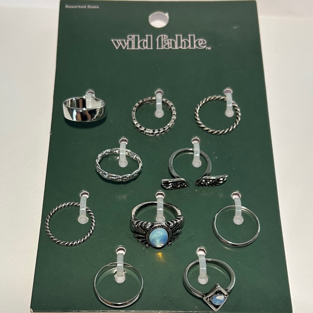Wild Fable Women's Silver Assorted Sizes Ring Pack